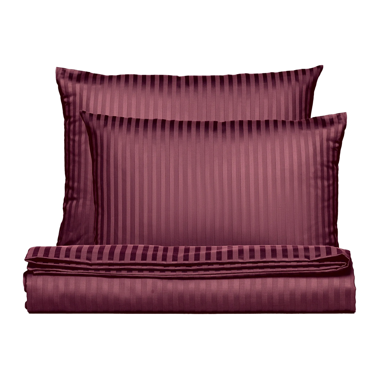 PHB Silky Satin patalynės komplektas dryžuotas Burgundy 220x240/50x70x2