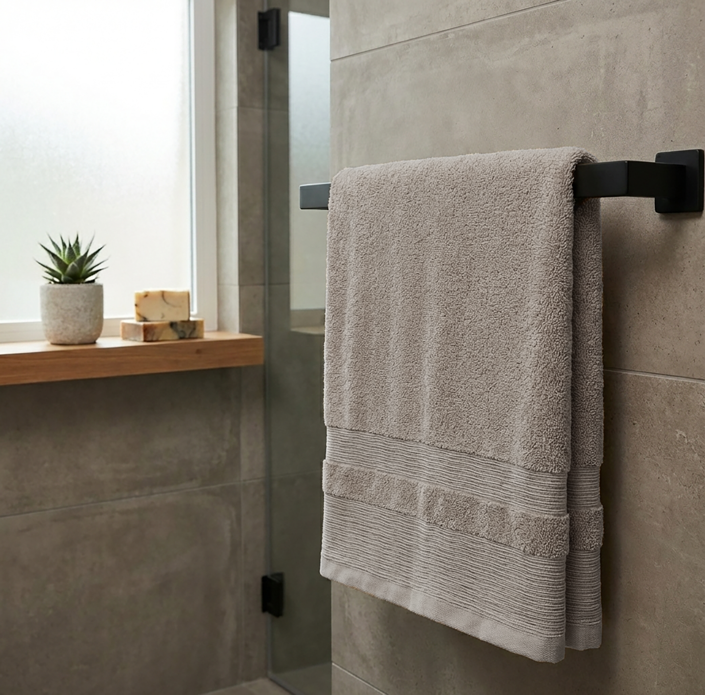 Frotinis rankšluostis 100×180 medvilnė 600gsm šviesiai pilkas