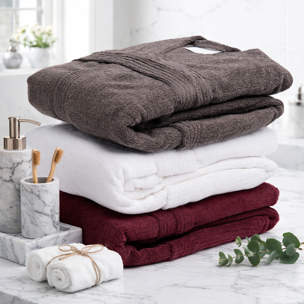 Bathrobe XS/S, 100% cotton, white