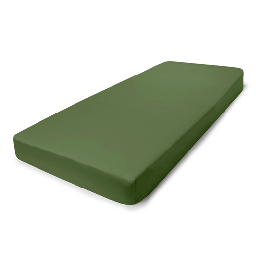 PHB Silky Satin Fitted sheet Moss Green 140x200x25