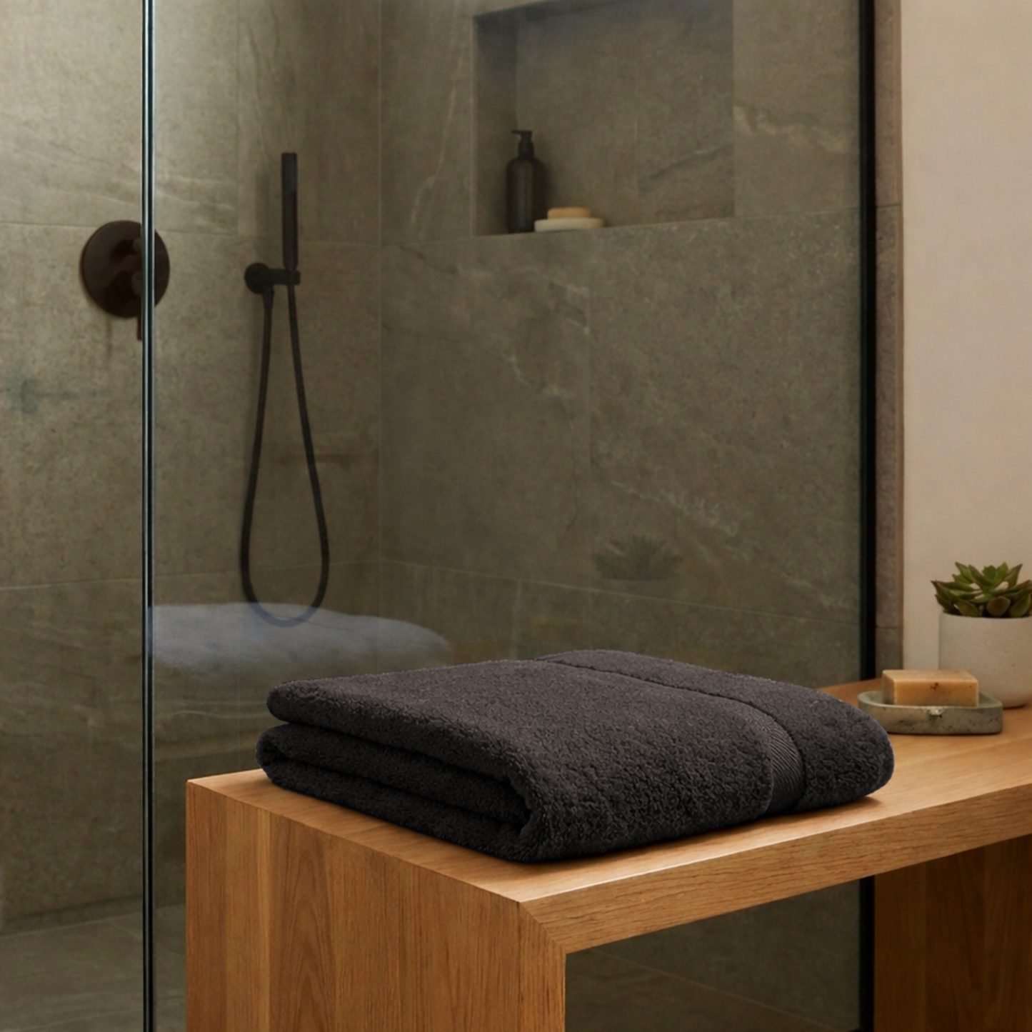 Frotinis rankšluostis 70X140 Bambukas 600 gsm  tamsiai pilkas